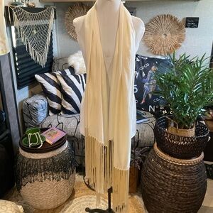 Rare Authentic Emporio Armani Cream Fringe Scarf/wrap